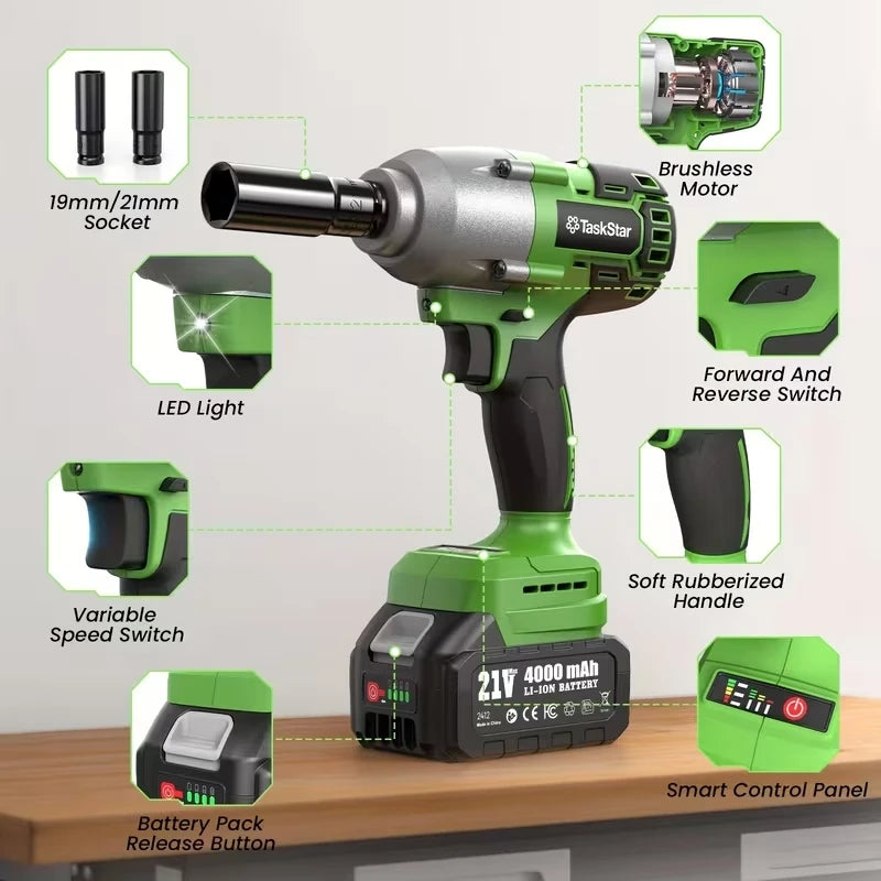 Taskstar 1600Nm Brushless Cordless Impact Wrench