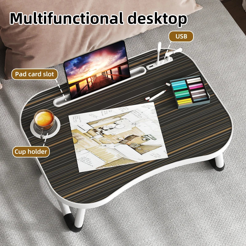 Dayika Wooden Laptop Bed Tray Table With Cup Holder