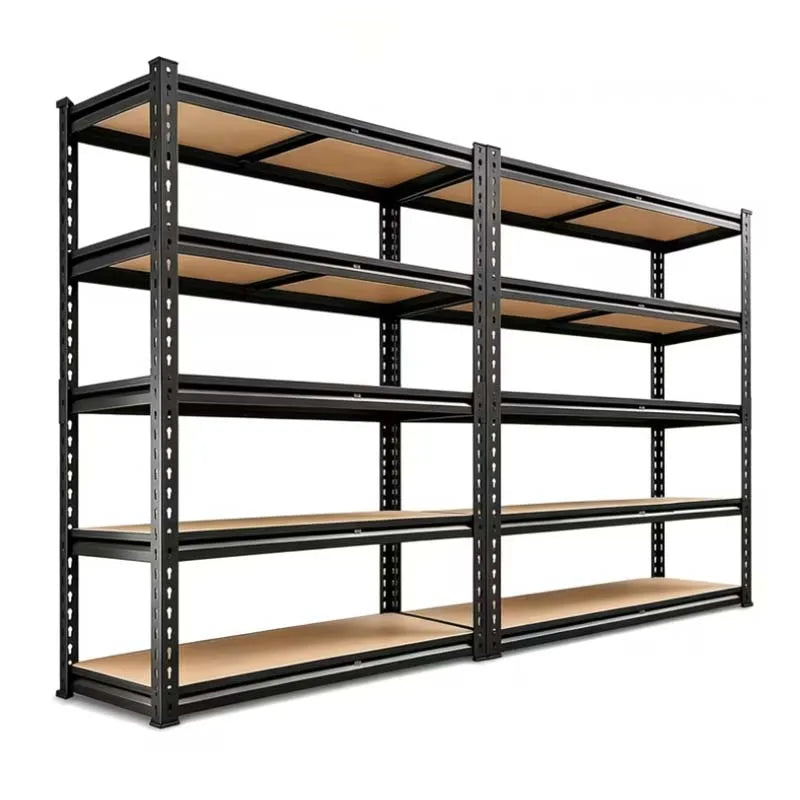 Heavy Duty Five Tier Adjustable Metal Wood Storage Rack