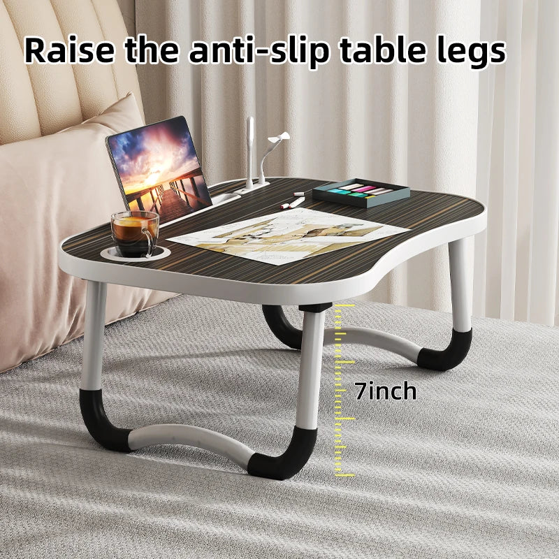 Dayika Wooden Laptop Bed Tray Table With Cup Holder