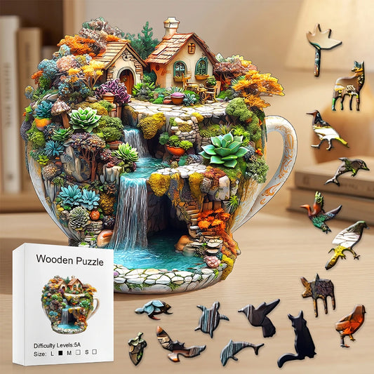 Supretty Magical Teacup Village Wooden Jigsaw Puzzle
