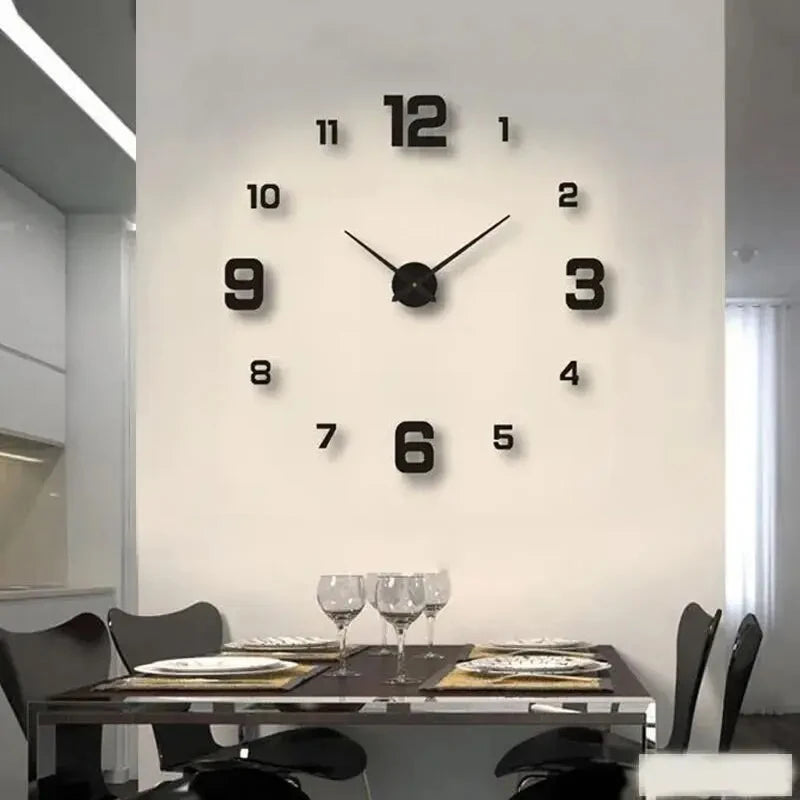 Creative Frameless DIY Wall Clock Decal Antique Style Silent Digital Acrylic For Home Office Decoration
