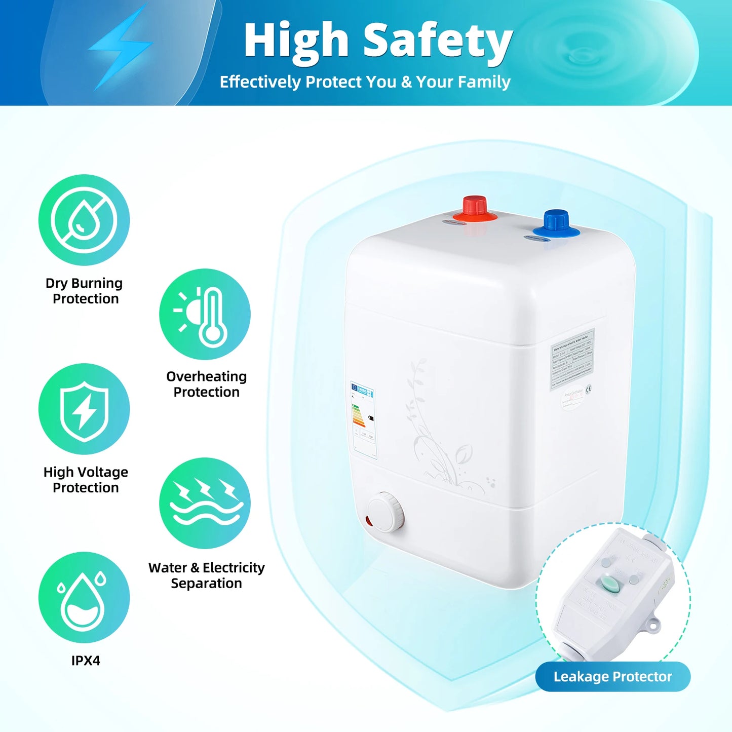 Electric Under Sink Water Heater For Kitchen And Bathroom