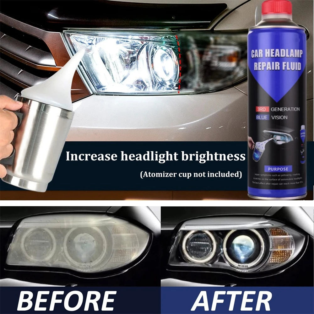 Car Headlight Repair Kit With Chemical Polish Tools