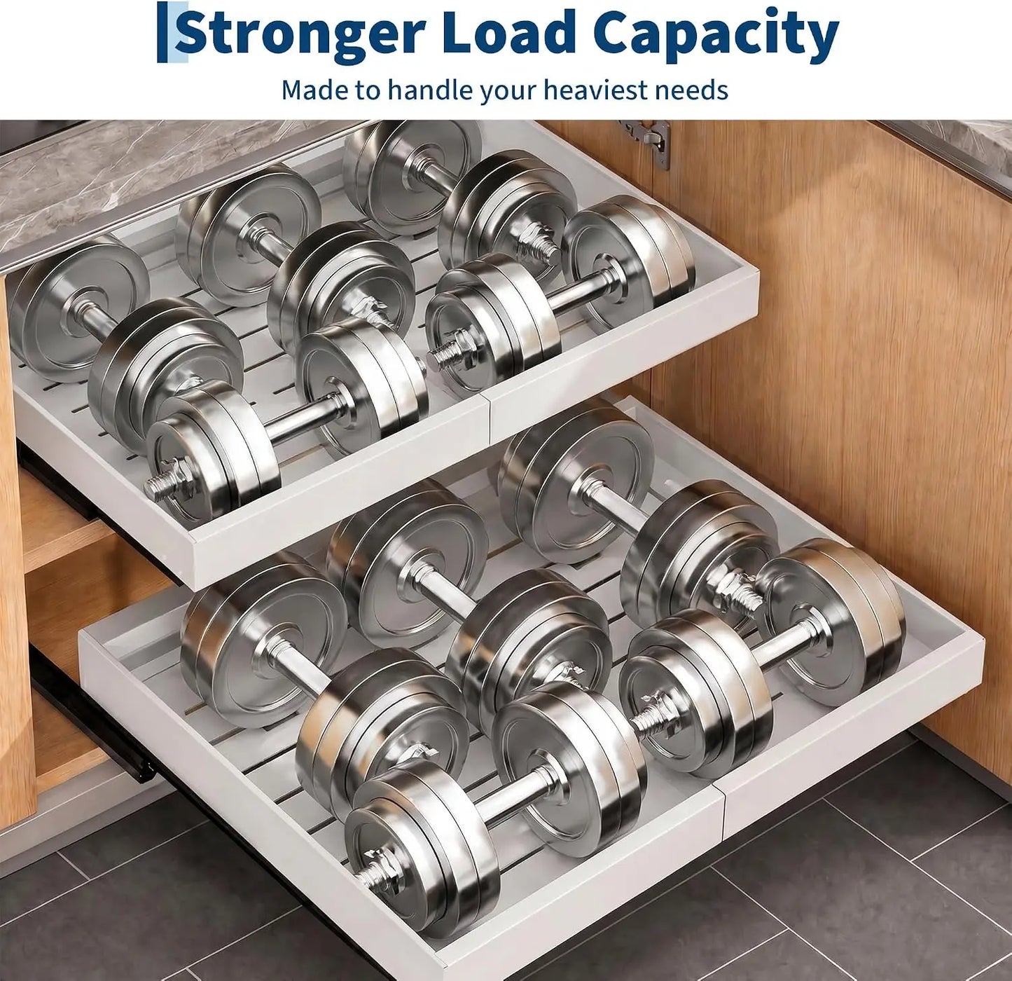 Heavy-Duty Expandable Cabinet Organizer Adjustable Stainless Steel