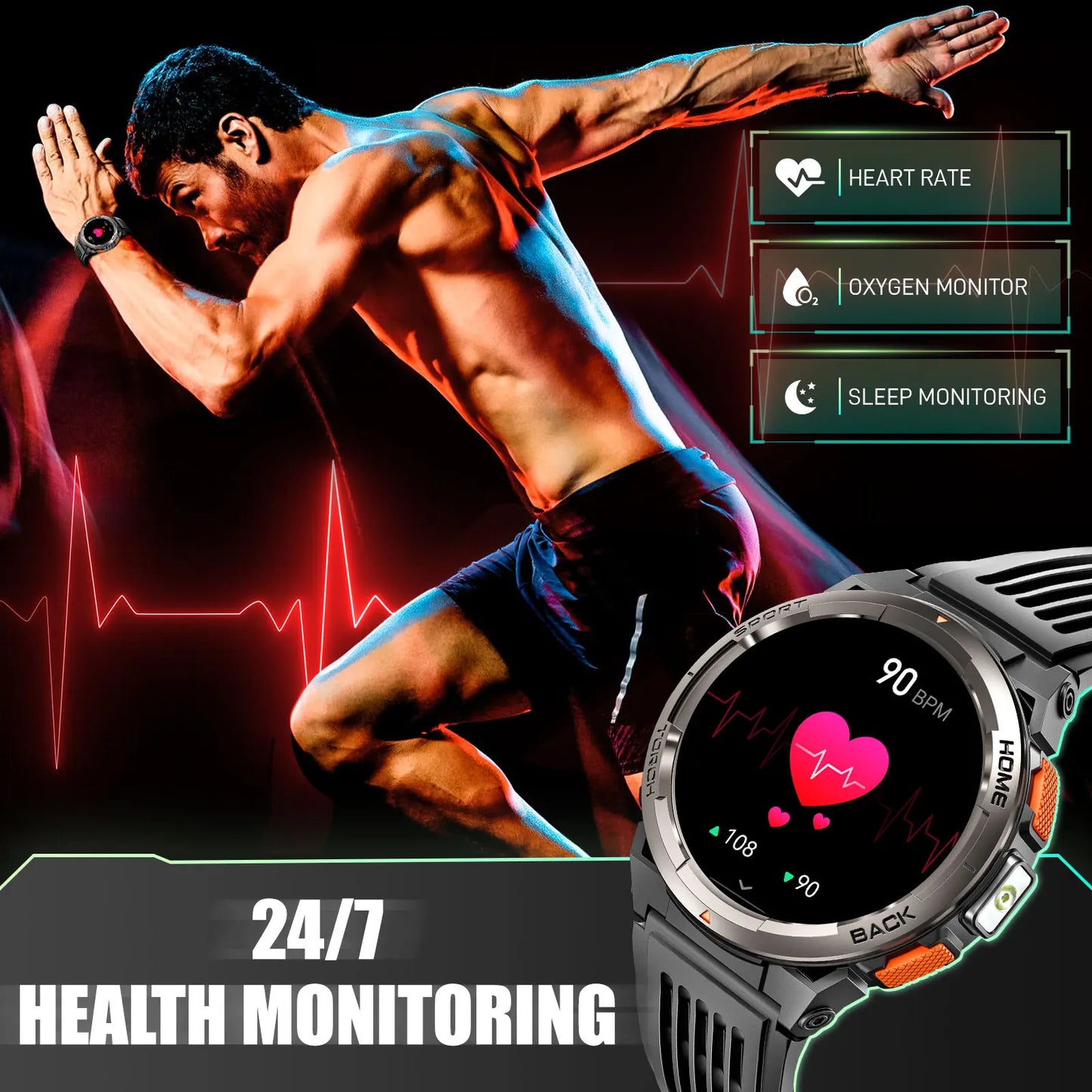 EIGIIS KE5 Smart Watch With Waterproof Sports Tracker And Compass