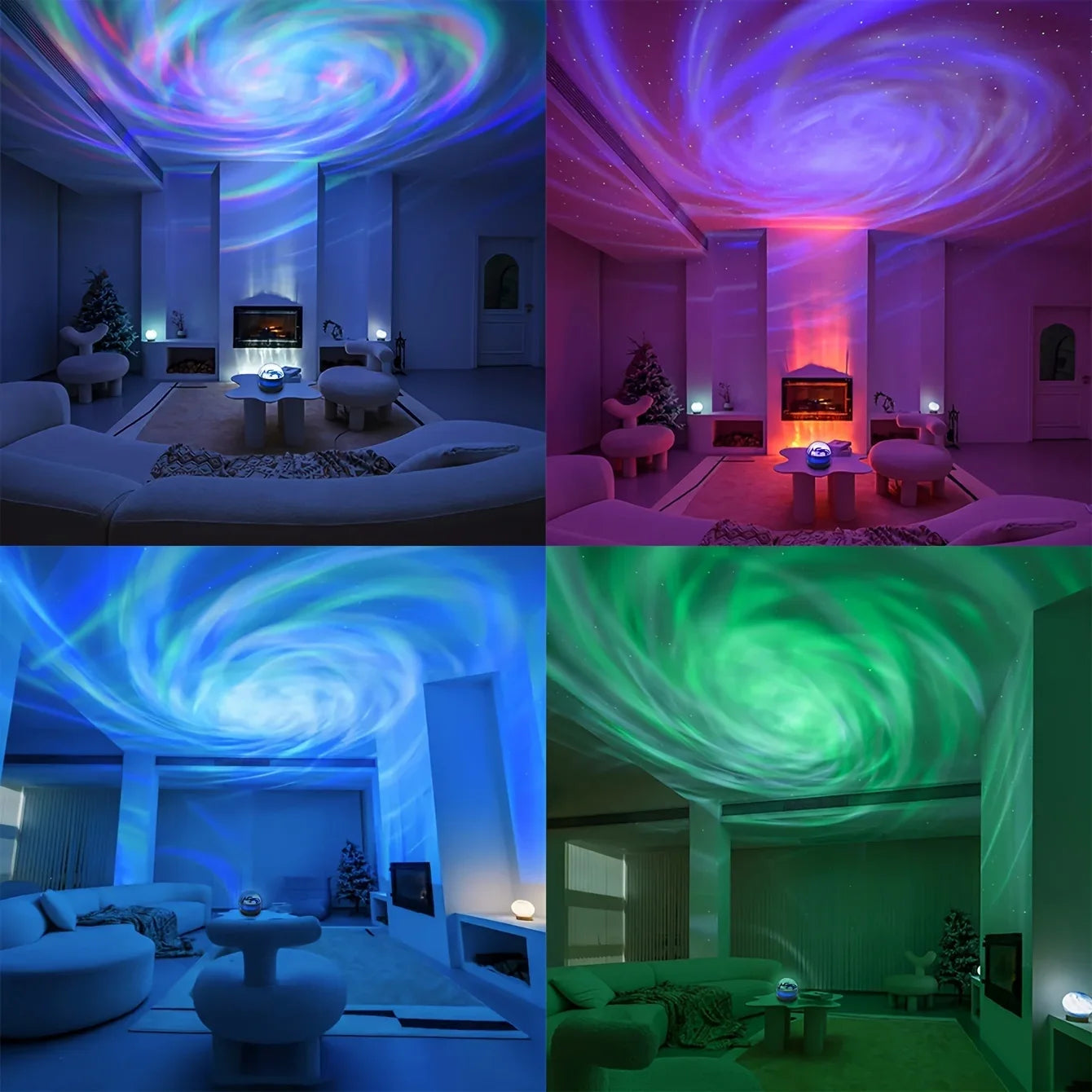 Led Starry Sky Northern Light Projector With Remote And Auto Rotate