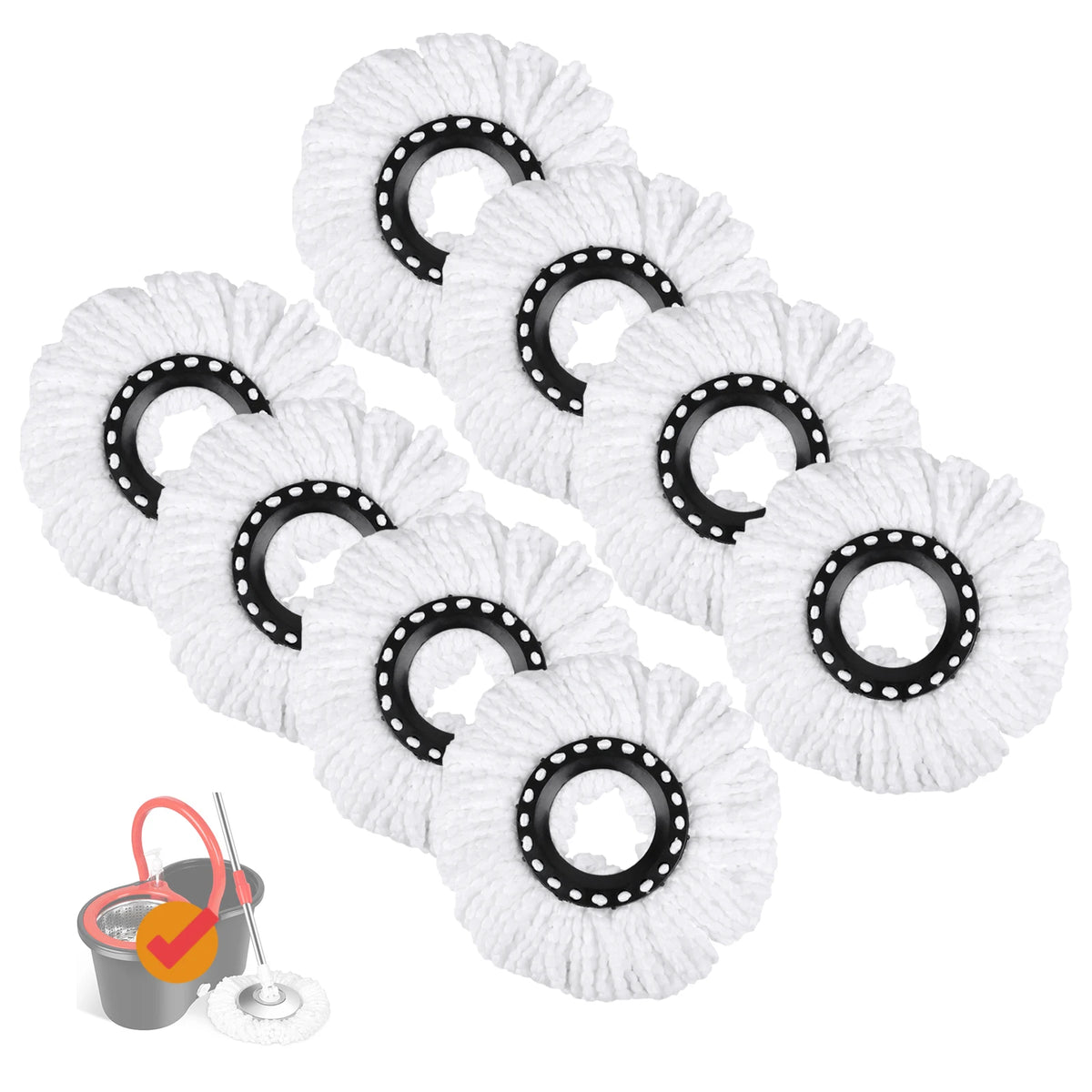 Microfiber Spin Mop Replacement Heads for Wet and Dry Cleaning