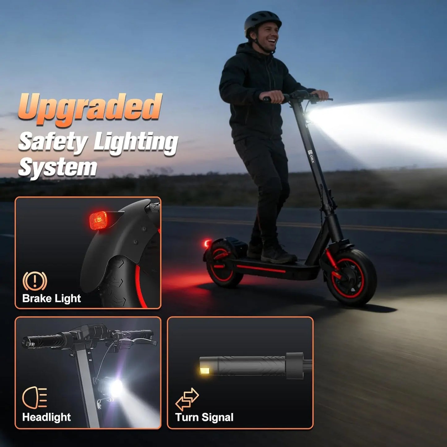 OBX 1200W Off Road Electric Scooter With Dual Suspension