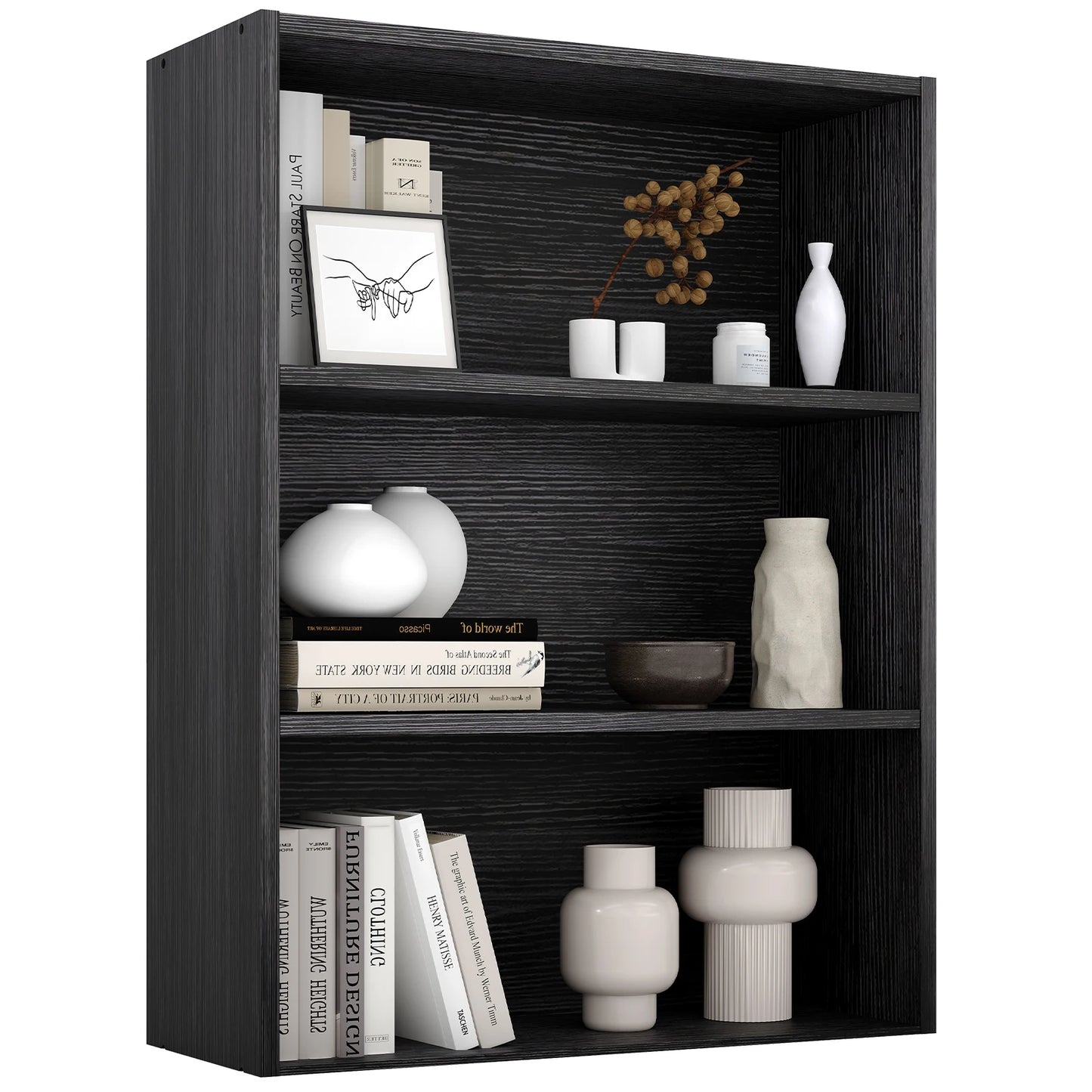 JHK Modern Wooden Floor Standing Bookcase Home Office Storage