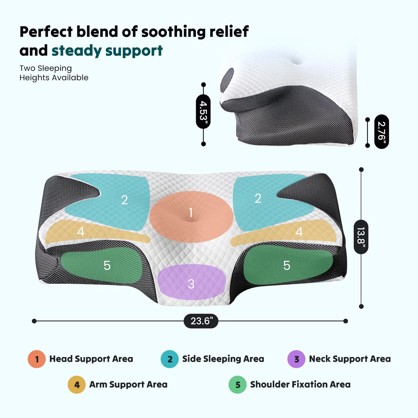 JHK Ergonomic Cervical Neck Memory Foam Pillow