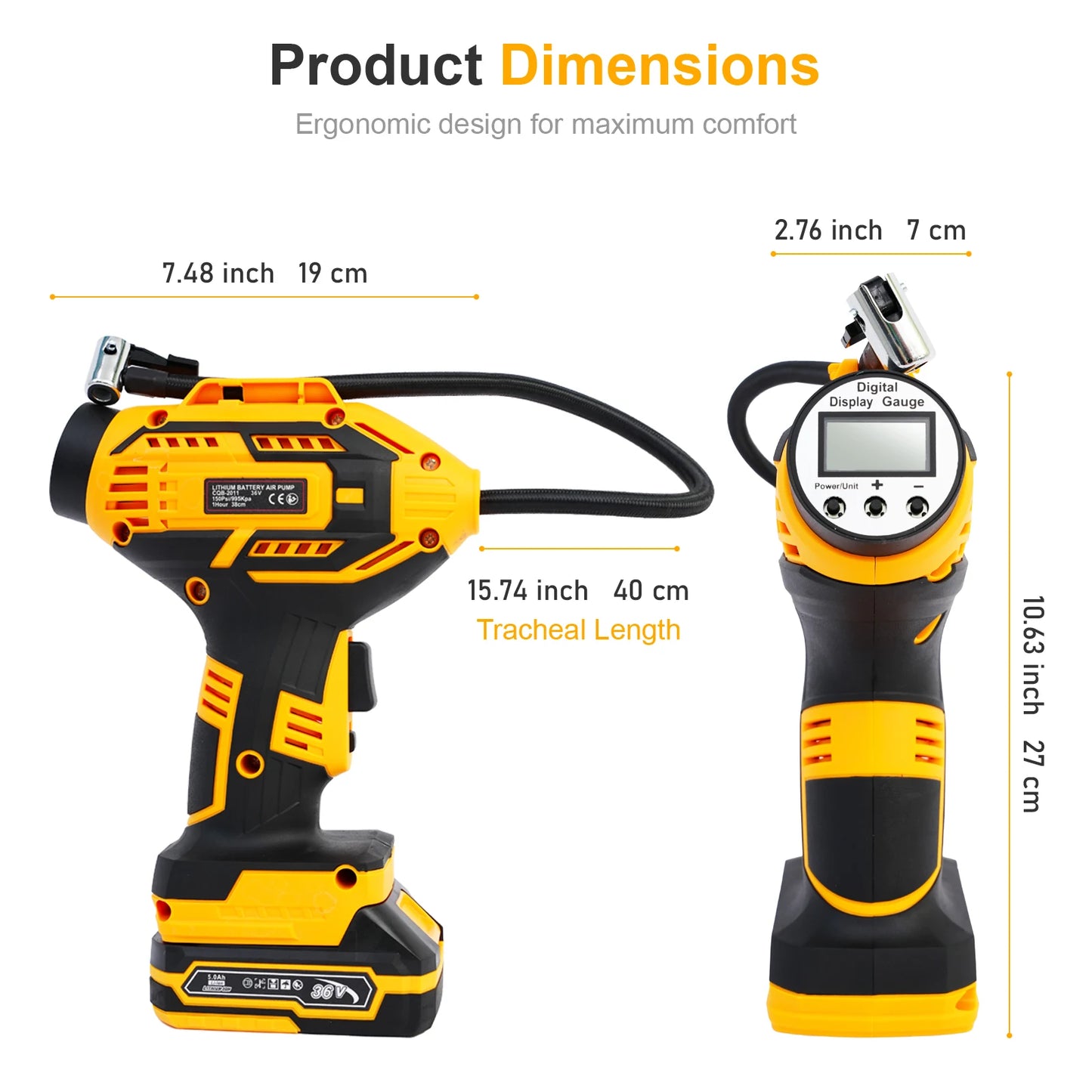 20V Portable Car Tire Inflator Air Compressor With Digital Display
