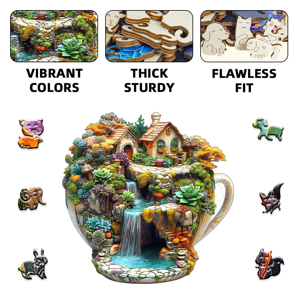 Supretty Magical Teacup Village Wooden Jigsaw Puzzle