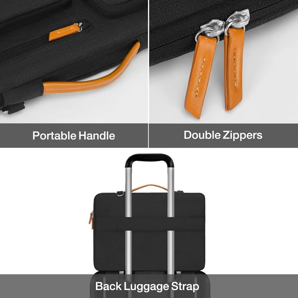 Protective Laptop Shoulder Bag 15.6 Inch Messenger Bag With Zipper Pockets