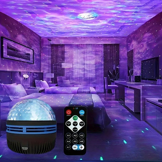 Led Starry Sky Northern Light Projector With Remote And Auto Rotate