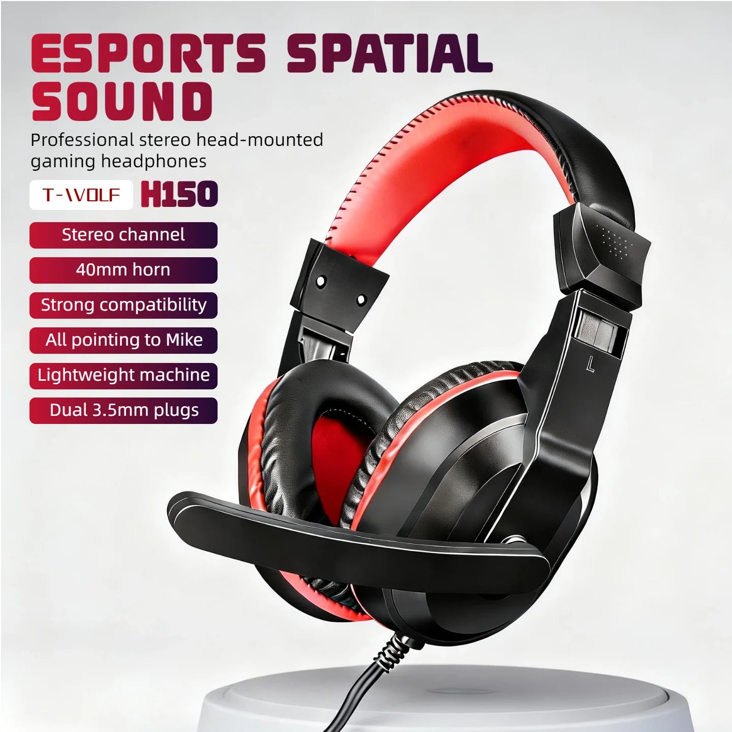 Premium Wired Gaming Headset With Immersive Surround Sound And Microphone