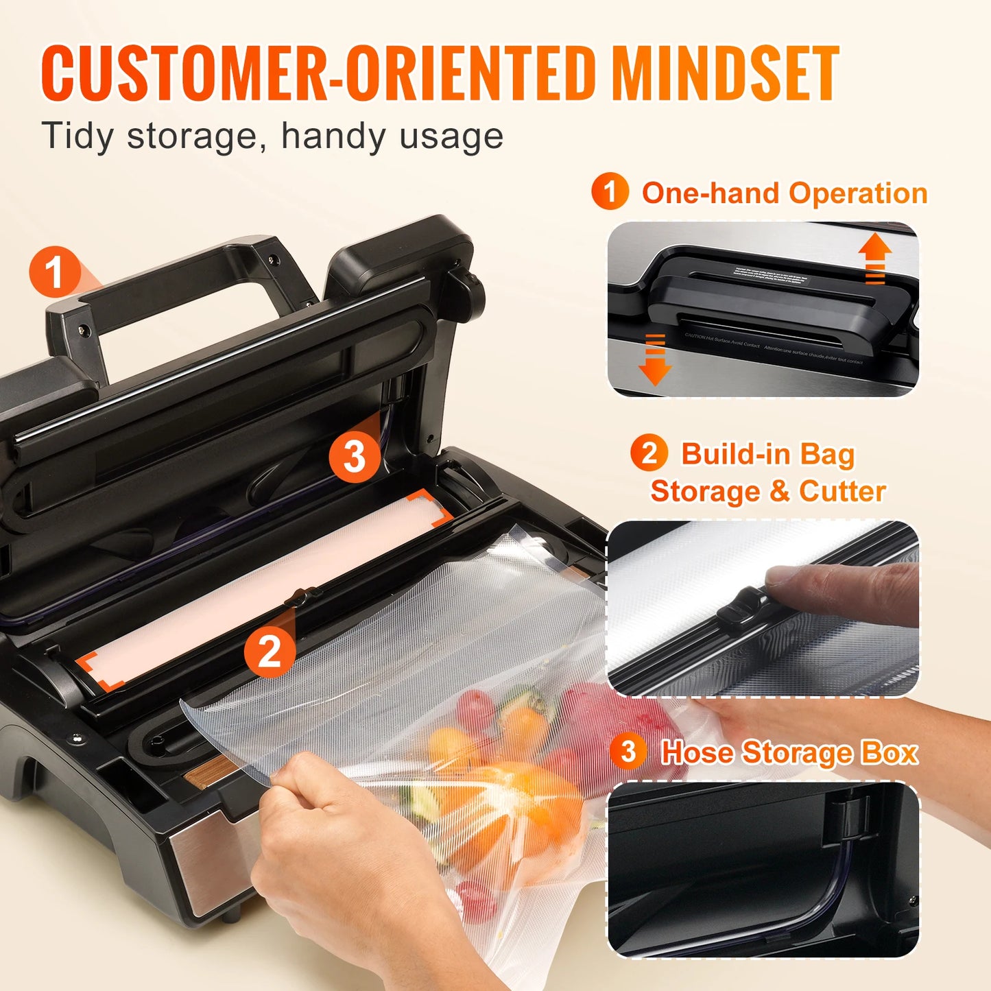 Succebuy 130W Vacuum Sealer Food Packaging Machine With Adapter And Hose
