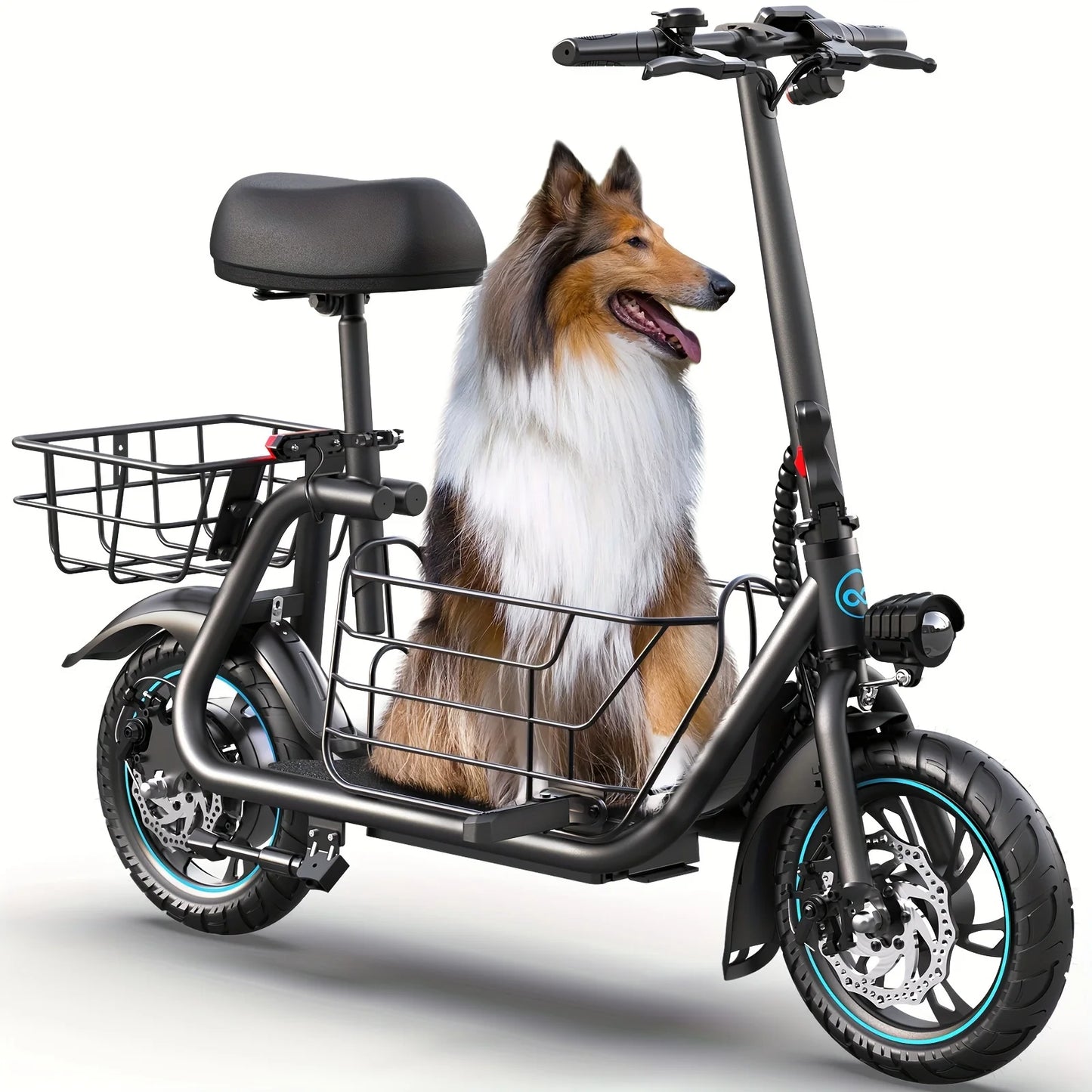 Gyroor Foldable Electric Scooter For Adults With Pet Basket
