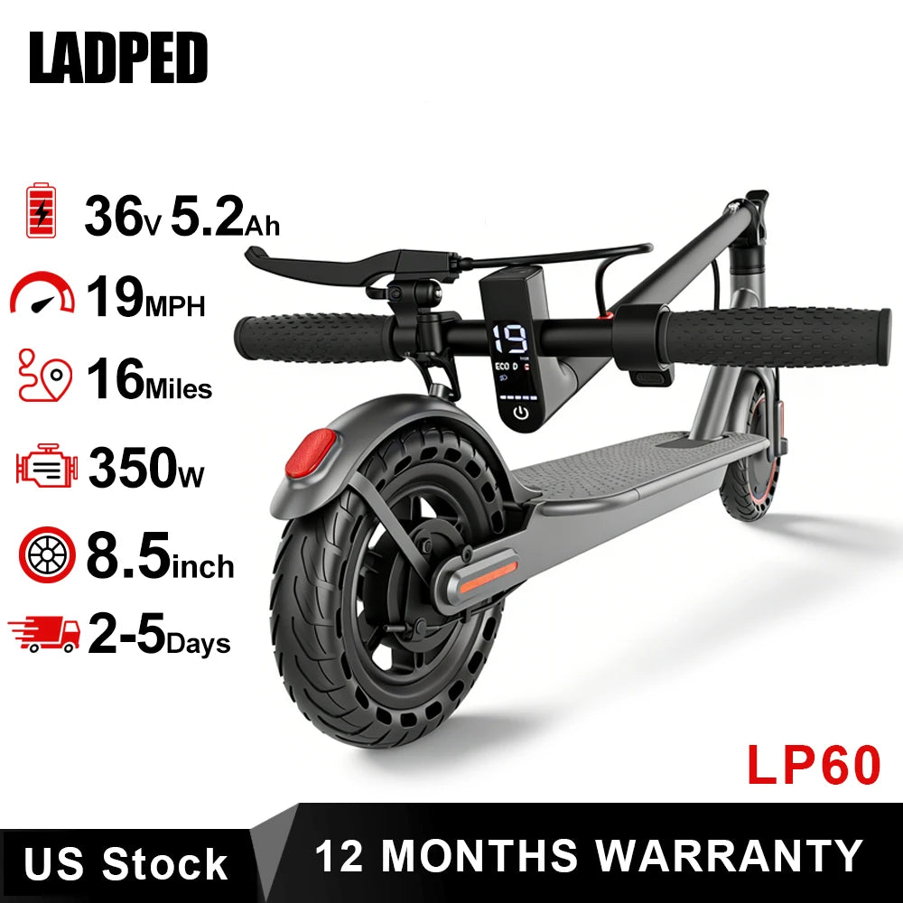 LADPED Folding Electric Scooter For Adults Featuring Comfortable Grip