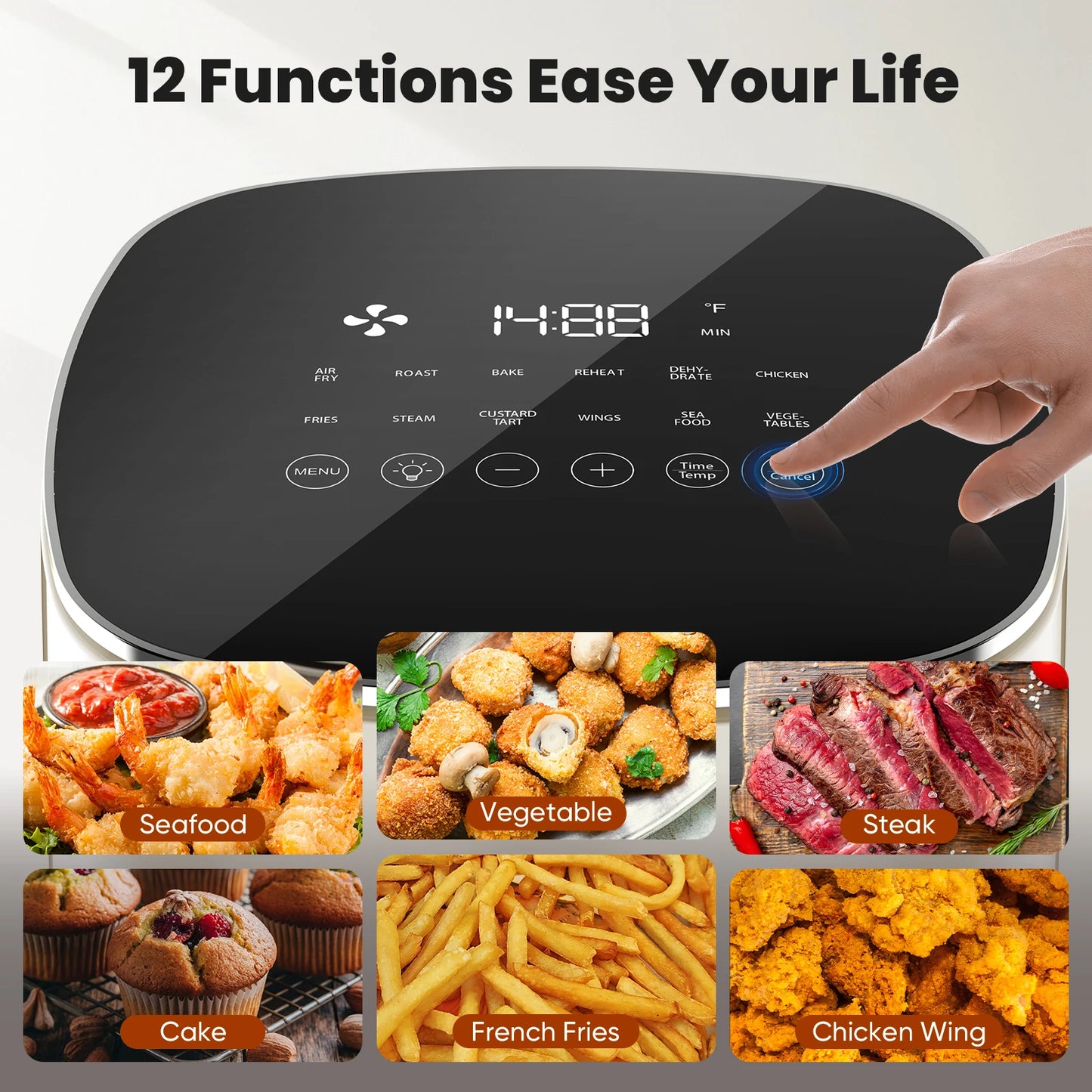 Jhk 6 Quart Electric Air Fryer With Window
