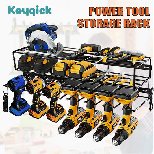 Heavy Duty Multi-Function Double Layer Wall Mount Tool Rack