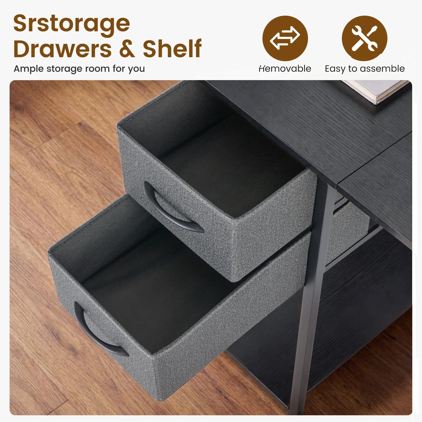MCQ Ergonomic Standing Office Computer Desk Featuring Storage Drawers