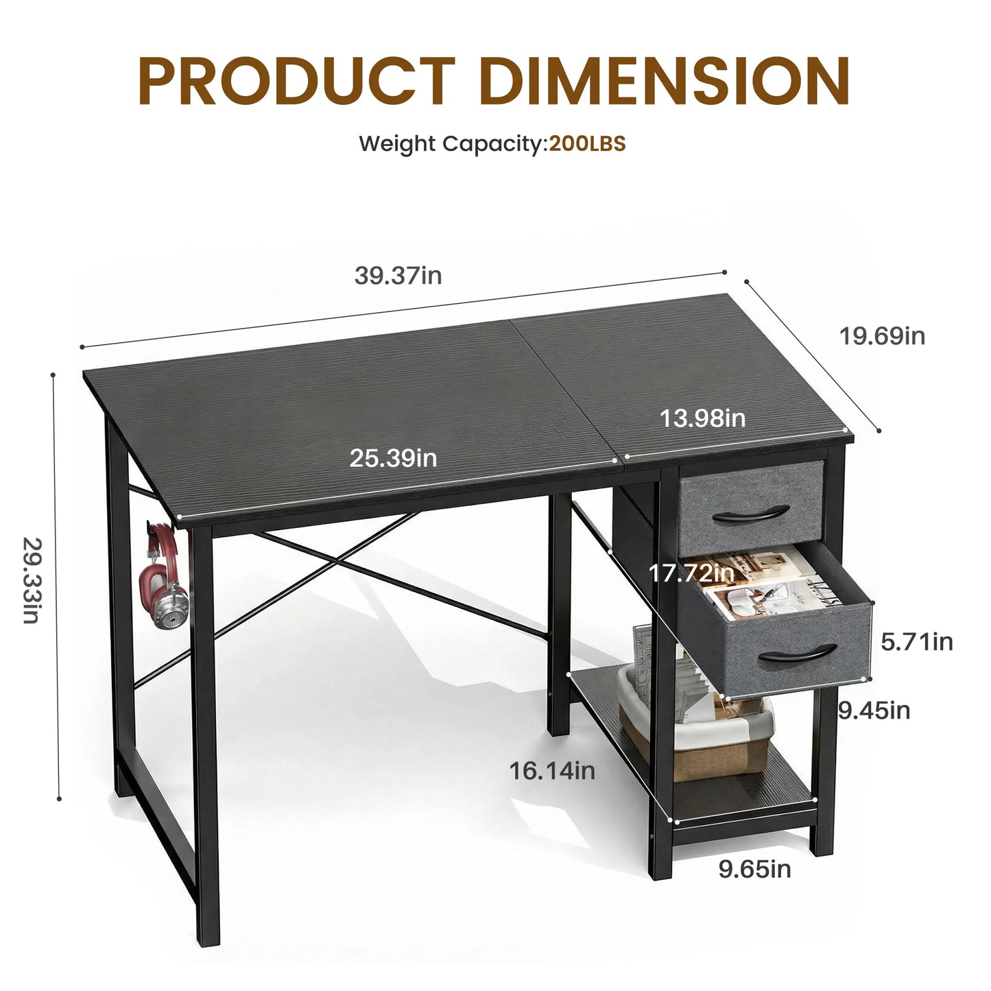 MCQ Ergonomic Standing Office Computer Desk Featuring Storage Drawers