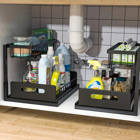 Stainless Steel Sliding Pull-out Kitchen Cabinet Sorting Rack