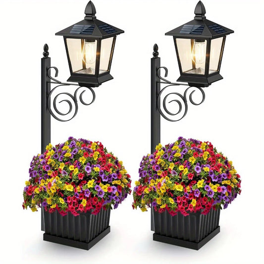 2 In 1 Solar Lamp Post With Planter