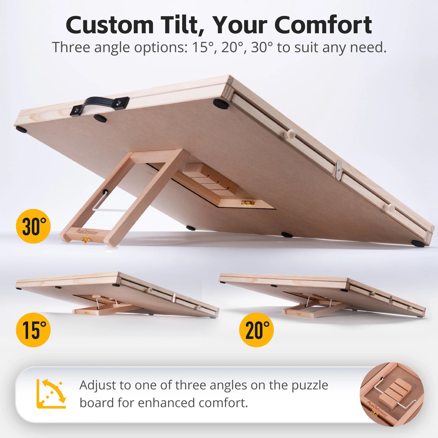 Rotating Tilting Puzzle Board With Wooden Storage Drawers And Mats