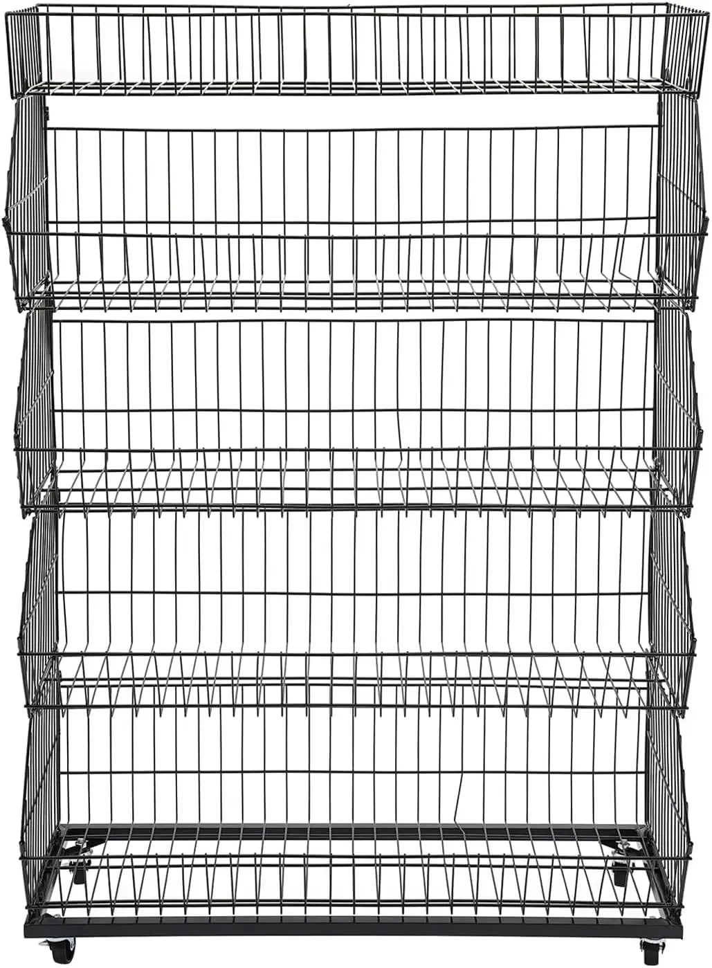 Five Tier Steel Wire Rolling Storage Rack For Produce