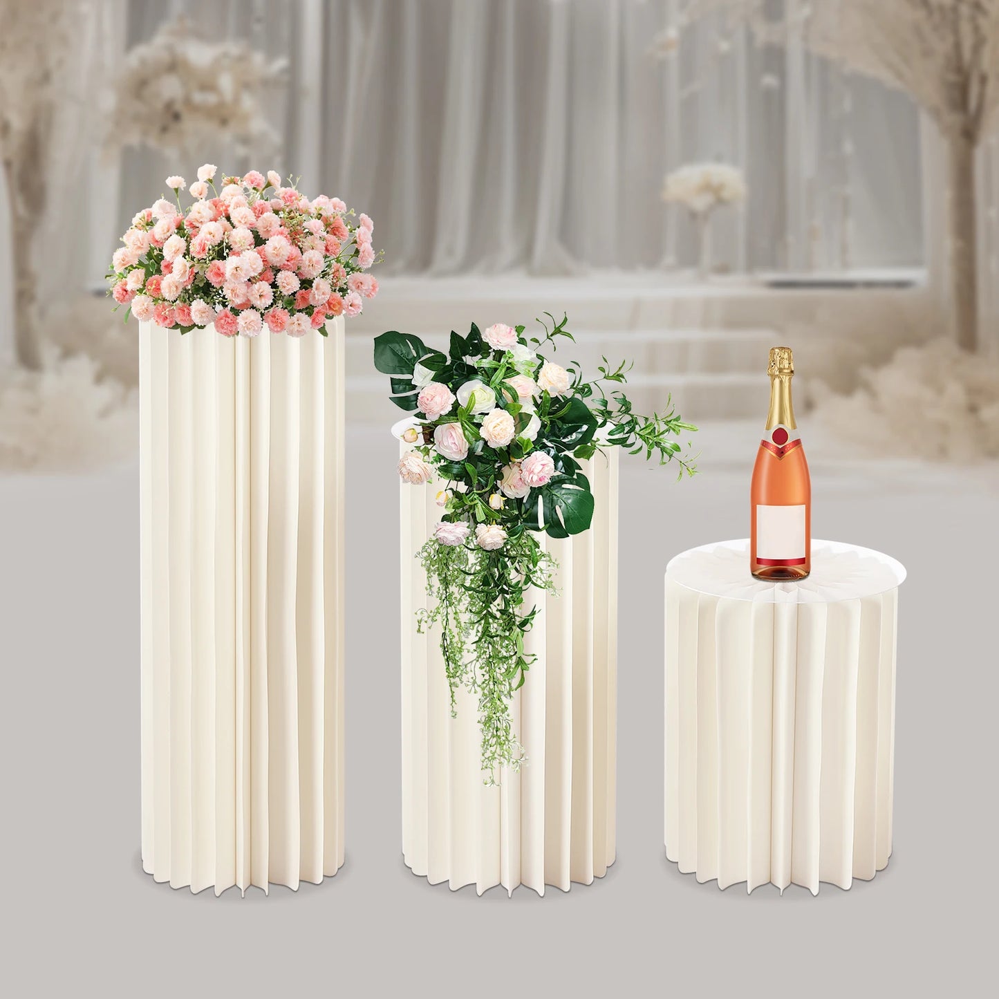 Foldable Cardboard Flower Stands And Centerpieces For Weddings