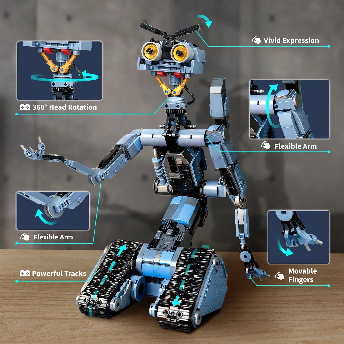 Johnny 5 Robot Building Blocks Short Circuit Movie Model Kit