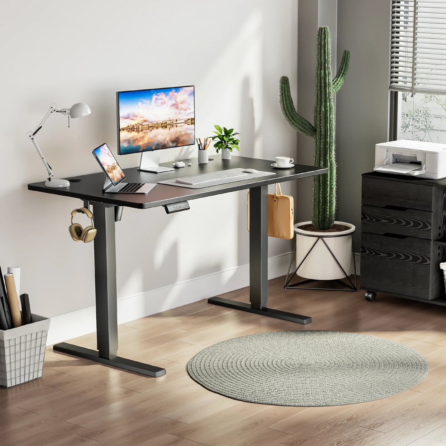 JHK Electric Height Adjustable Standing Desk For Office Gaming