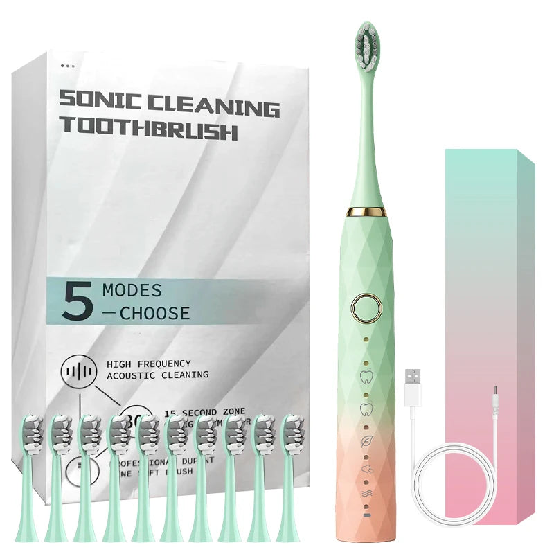 Electric Toothbrush Rotary Cleaning With Timer And USB Rechargeable Design