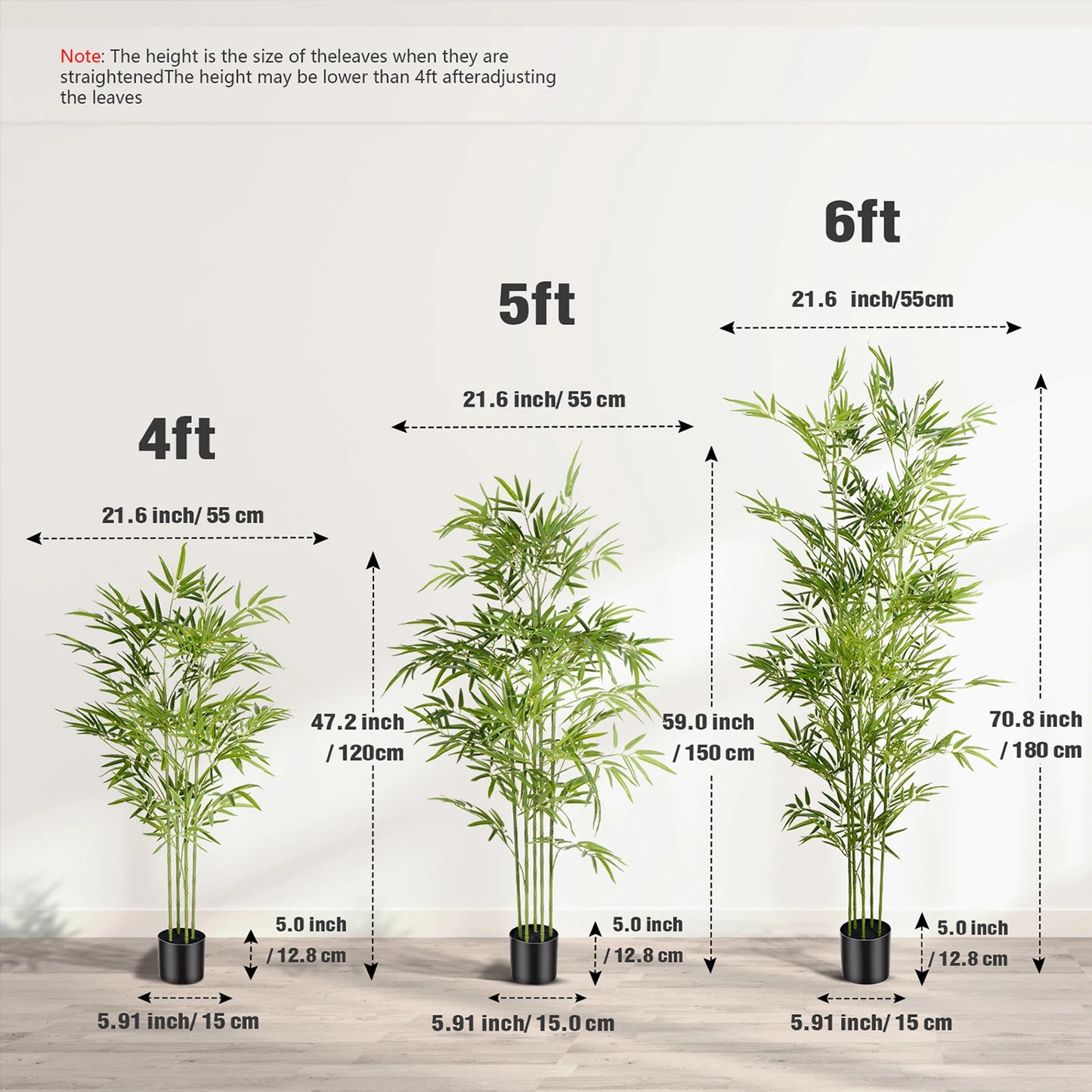 Olitree Artificial Bamboo Tree With Realistic Indoor Outdoor Decor