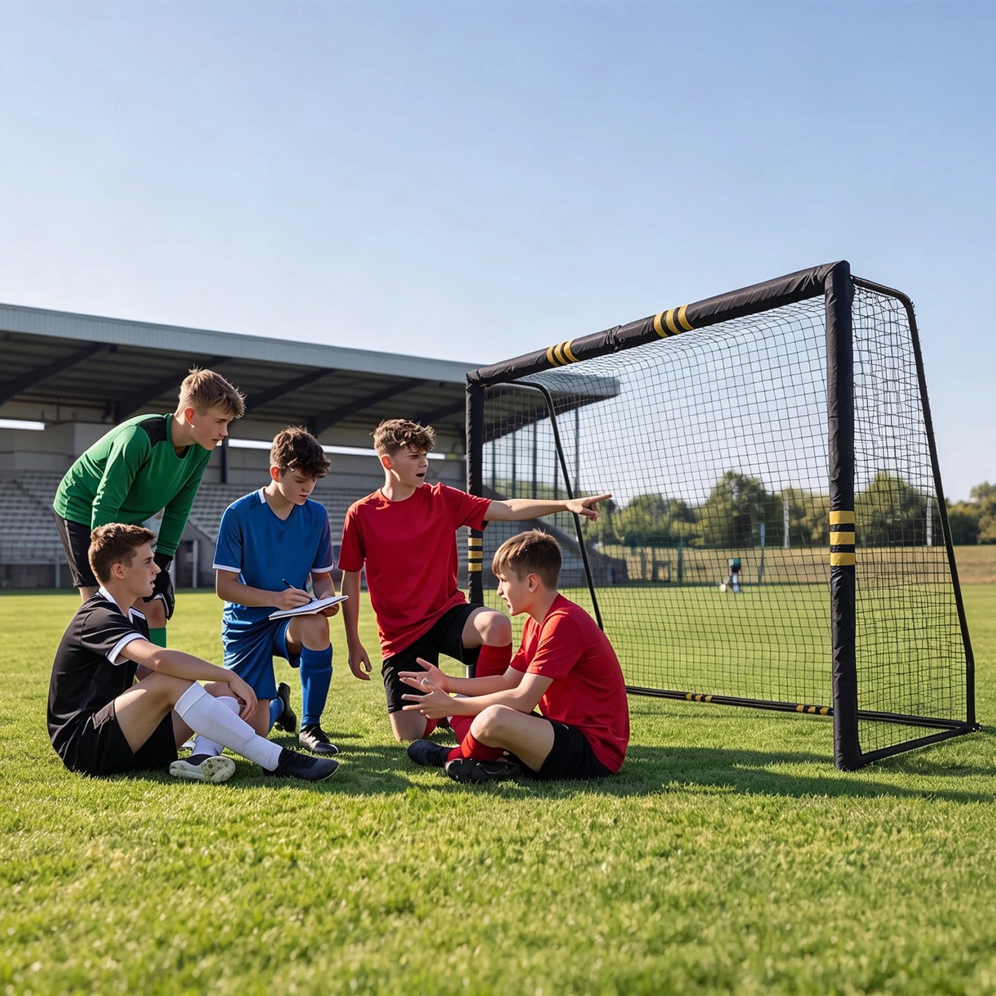 HiMISS Heavy Duty Steel Backyard Soccer Goal With Padded Posts