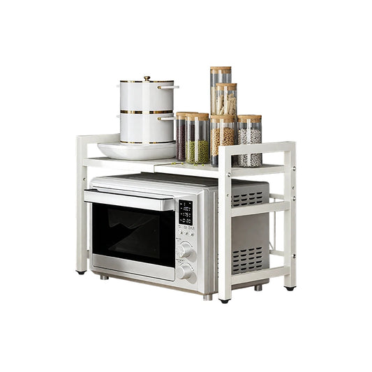 Expandable Microwave Shelf Organizer For Countertop Tableware Storage
