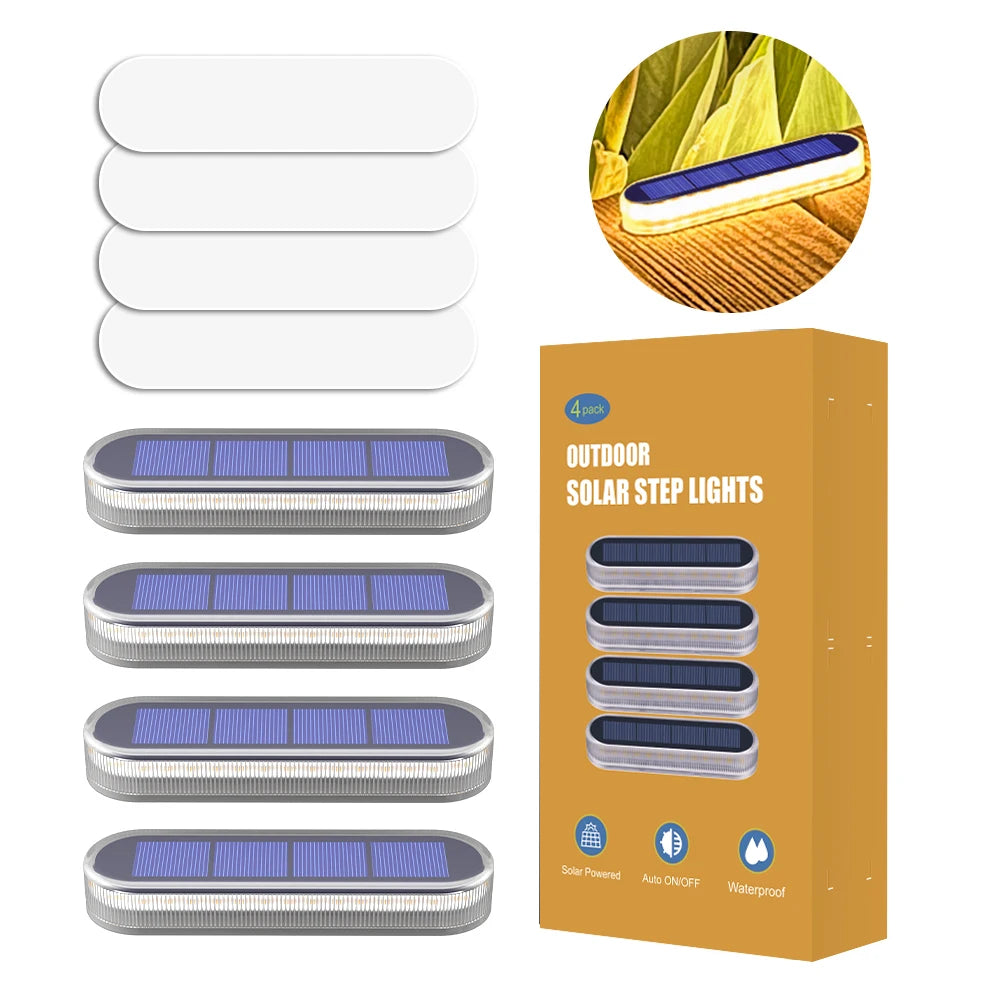 5 Year Lifespan 4 Pack Solar Deck Lights Waterproof LED