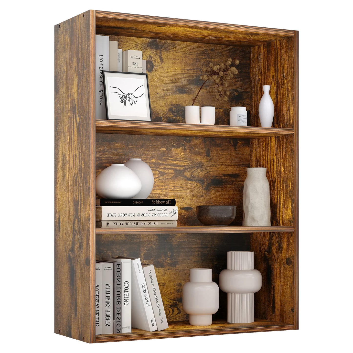 JHK Modern Wooden Floor Standing Bookcase Home Office Storage