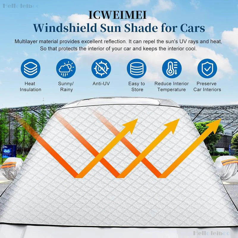 Leiboo Waterproof Magnetic Sunshade Cover For Automobile Windshield Protection