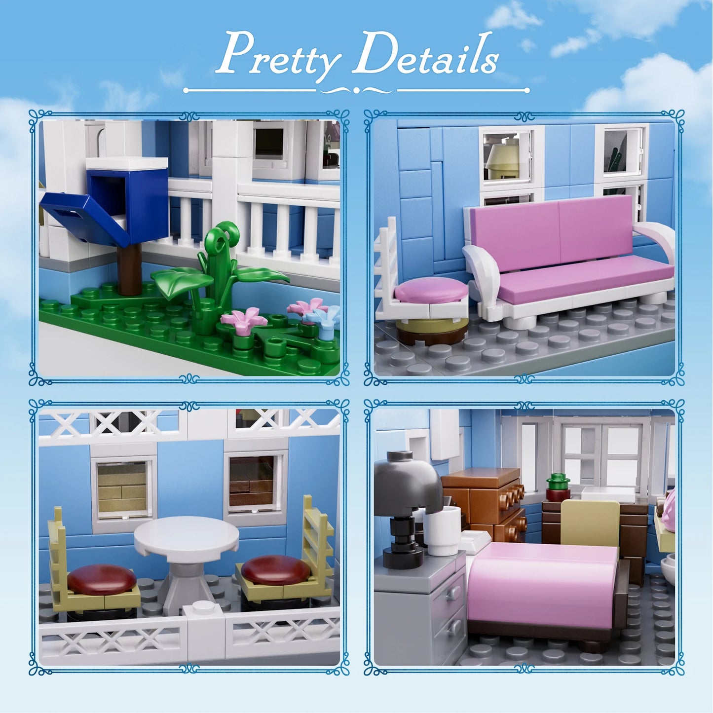 Palace Architecture Building Blocks Desktop Ornament Model Set