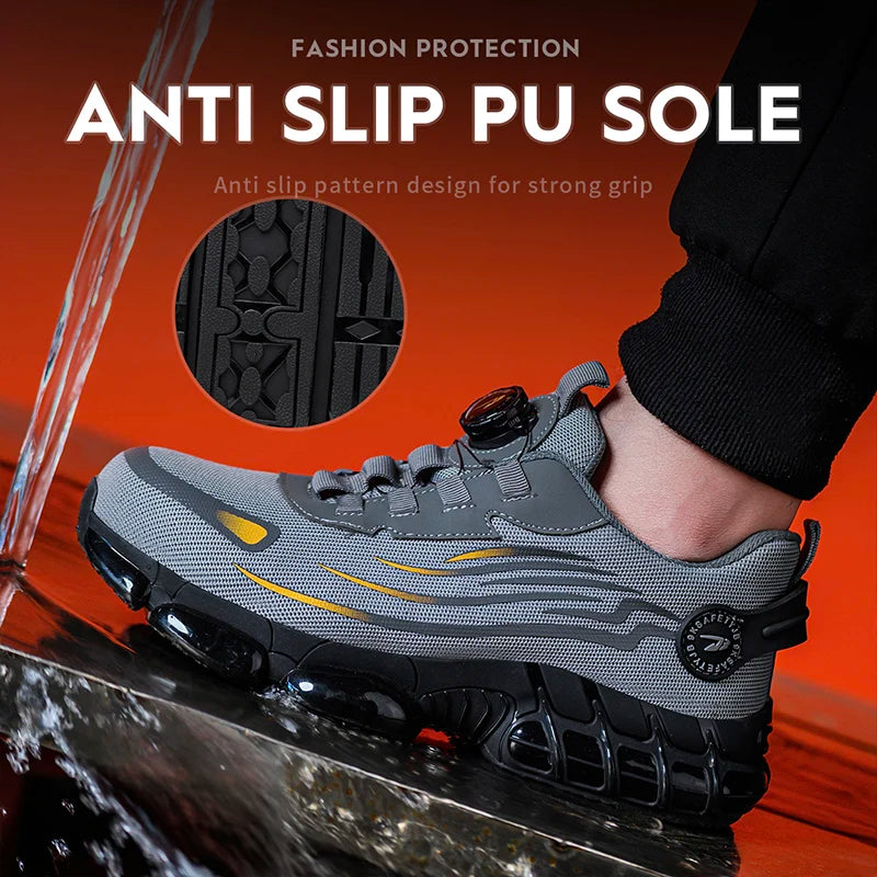 Breathable Soft Sole Anti Smash Anti Puncture Safety Work Shoes