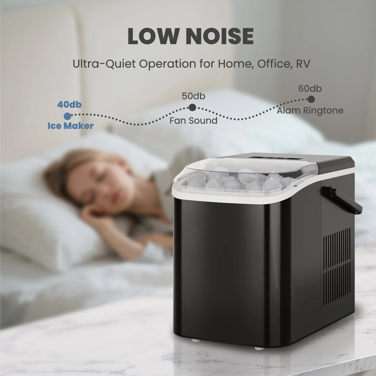 Jhk Portable Countertop Ice Maker For Home And Camping